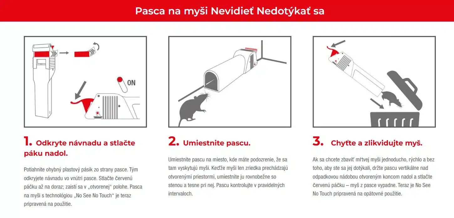 SWISSINNO® Mousetrap No See No Touch – pasca na myši bez dotyku a pohľadu – Obrázok 7